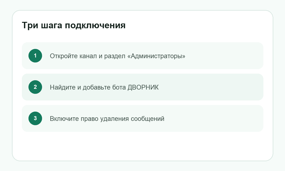 Три шага подключения