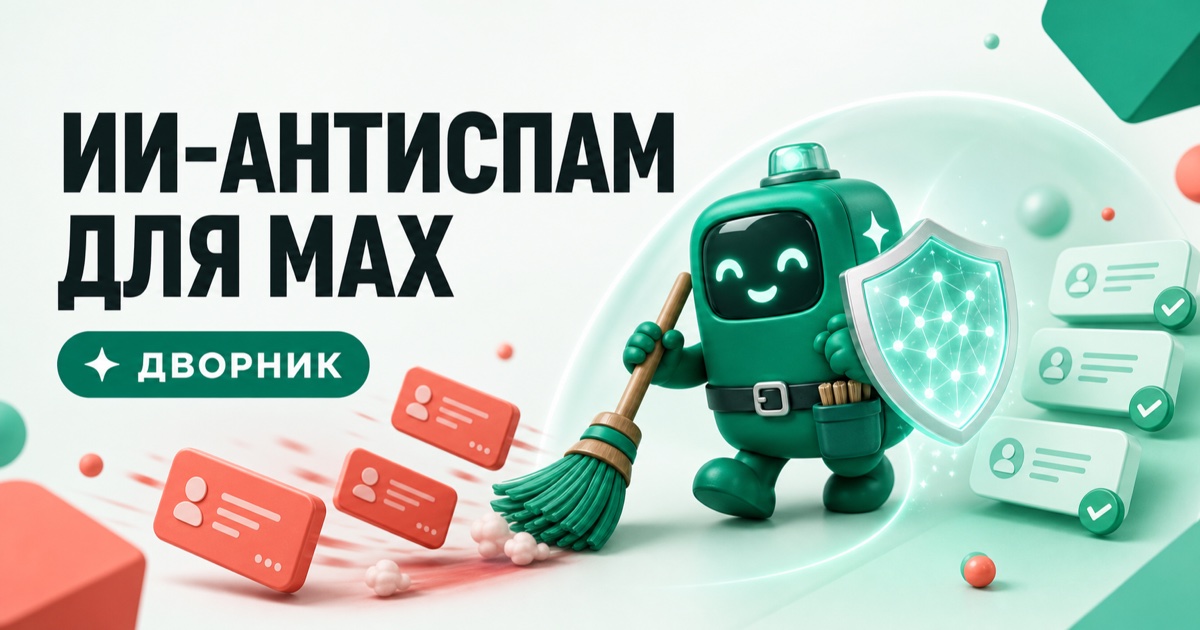 ИИ-антиспам-бот Дворник защищает комментарии канала MAX от спама и мошенников