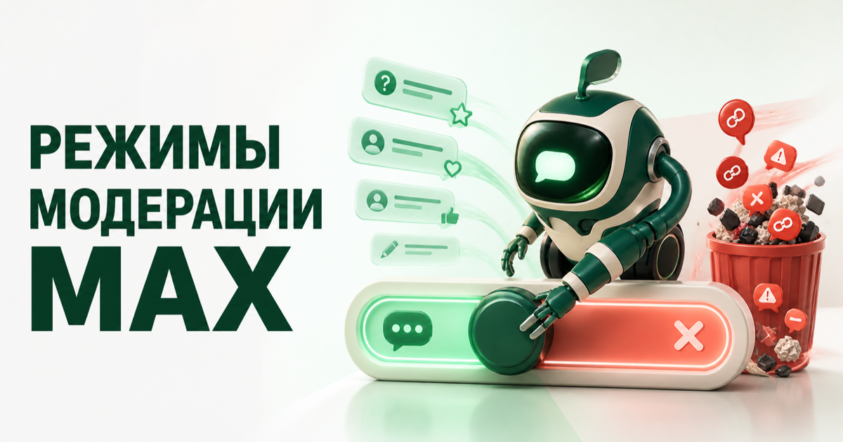 Строгий и мягкий режимы модерации комментариев канала MAX